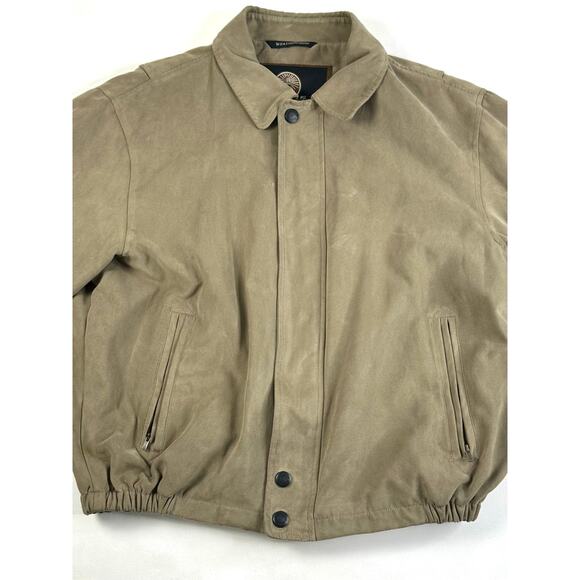 Weatherproof Tan Beige Faux Suede Bomber Field Jacket Sz L - Picture 10 of 10